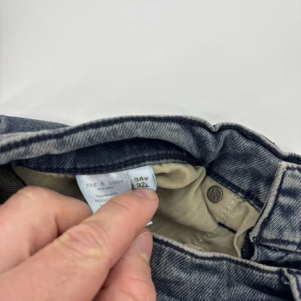 Rag & Bone Mens Fit 1 Pants 34x32 Slim Fit Jeans‎ Bradbury Denim